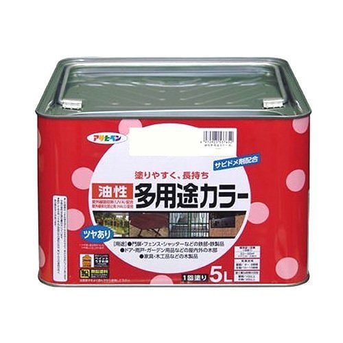 （まとめ買い）油性多用途カラー 5L 黒 [x3缶セット]塗装用品