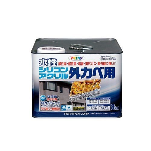 （まとめ買い）水性シリコンアクリル外かべ用 ミルキーホワイト 8KG [x3缶セット]