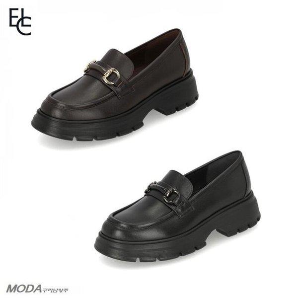 軽量クッションチャンキー女性ローファーシューズ1XWD46X-GN