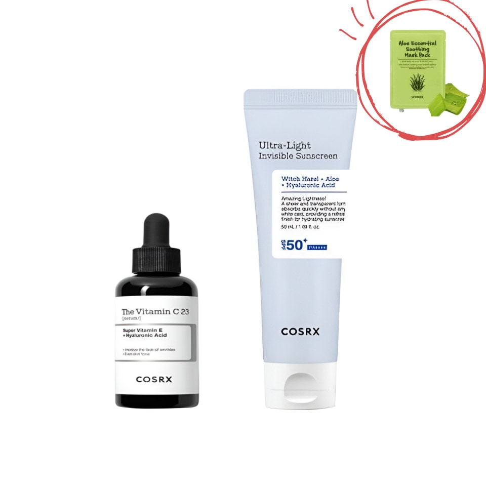 ザビタミンC23セラム 20g ＋ ウルトラライト透明UVクリーム 50mL セット / SPF50+・敏感肌対応・韓国スキンケア