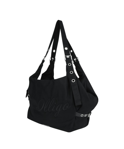 【ILLIGO】 LETTER BIG SHOULDER BAG BLACK ショルダーバッグ 正規品