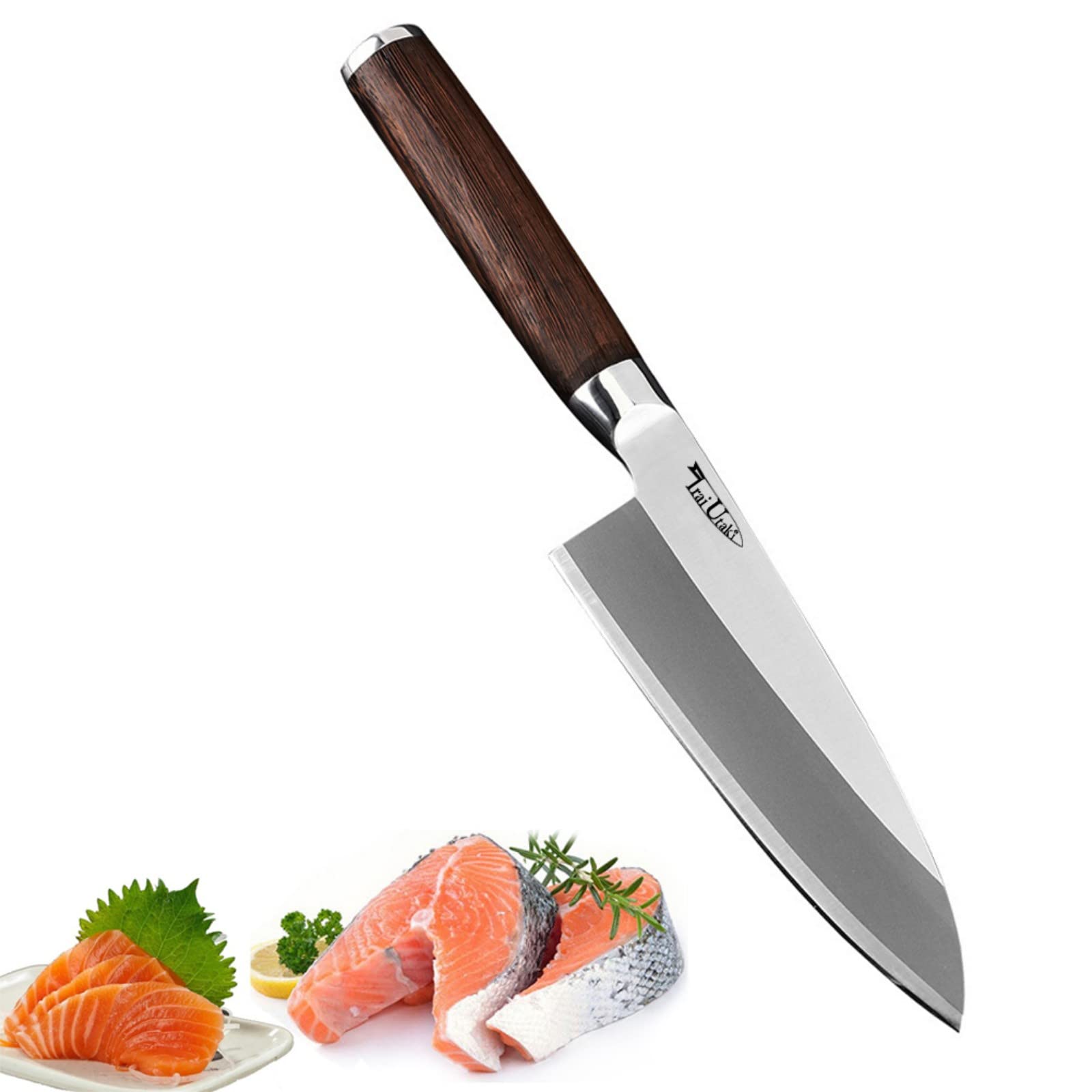 包丁 魚捌き 出刃包丁 刃渡り165ｍｍ 片刃 切れ味がよく ドイツ4166鋼 シェフナイフ 魚切り 料理包丁 天然木ハンドル 初心者向け 釣り上げた魚さばき・身卸しをもっと簡単に