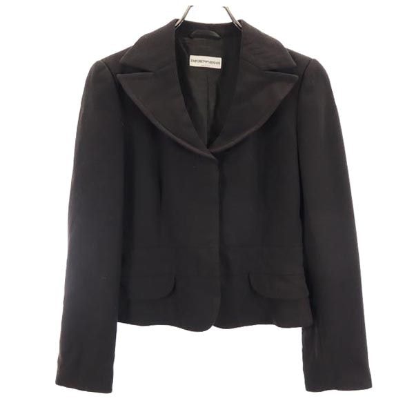 イタリア製 ウール テーラードジャケット 40 ブラウン レディース