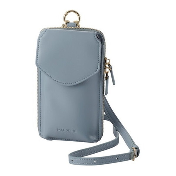 P-MAP04BU ダスティブルー [スマホショルダー (お財布ポーチ 斜めがけ ソフトレザータイプ マグネット開閉 フラップ)] メーカー直送