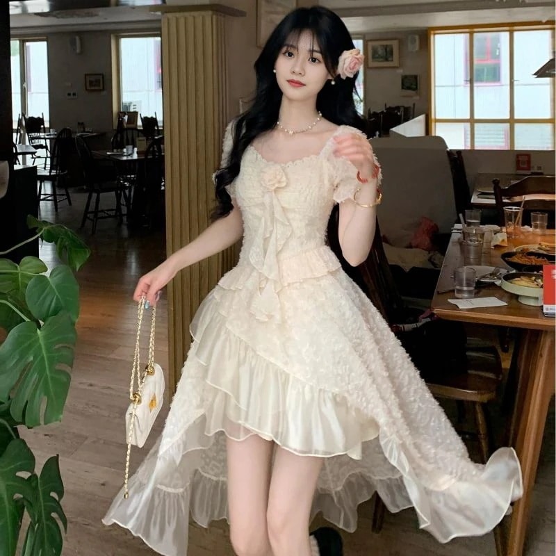 日韓25の新作フレンチ女の子のワンピース 快適 おしゃれ レディース カジュアル 痩せて見える 5,062円