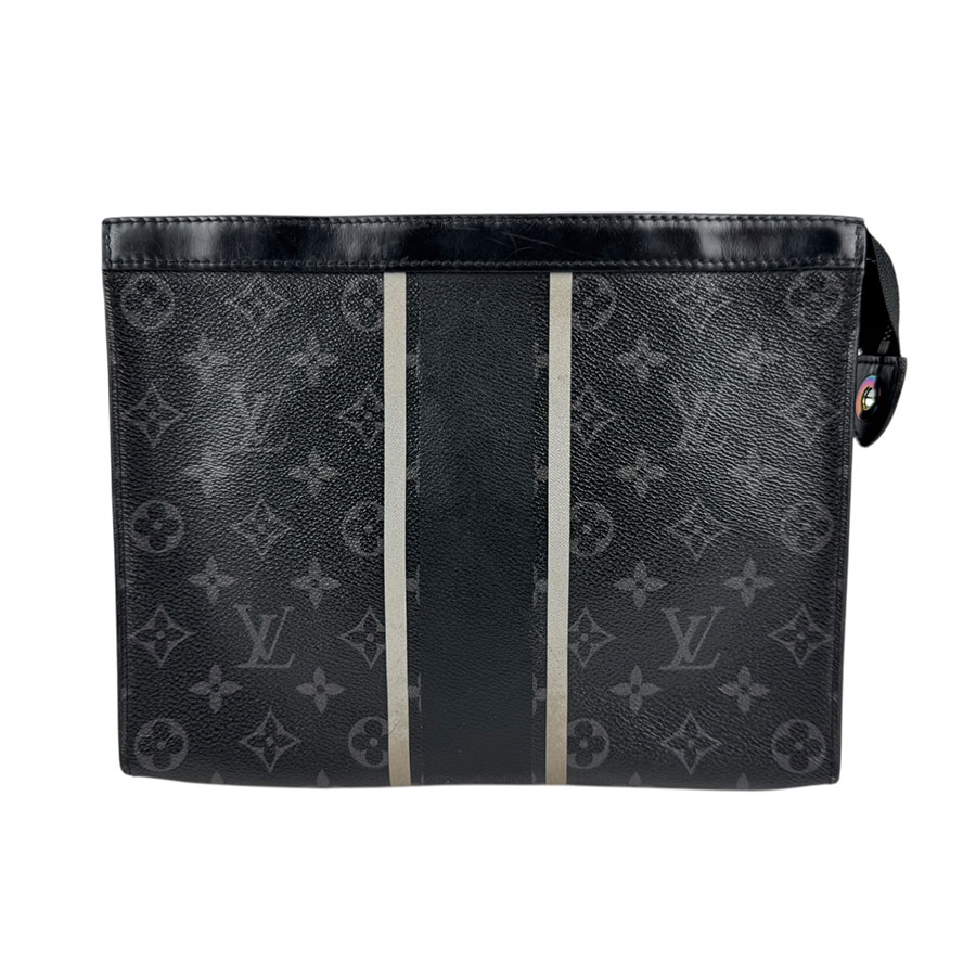 ルイ ヴィトン LOUIS VUITTON クラッチバッグ Louis Vuitton x Fragment モノグラムエクプリス ポシェット ヴォワヤージュMM PVC ブラック/グレー メンズ M
