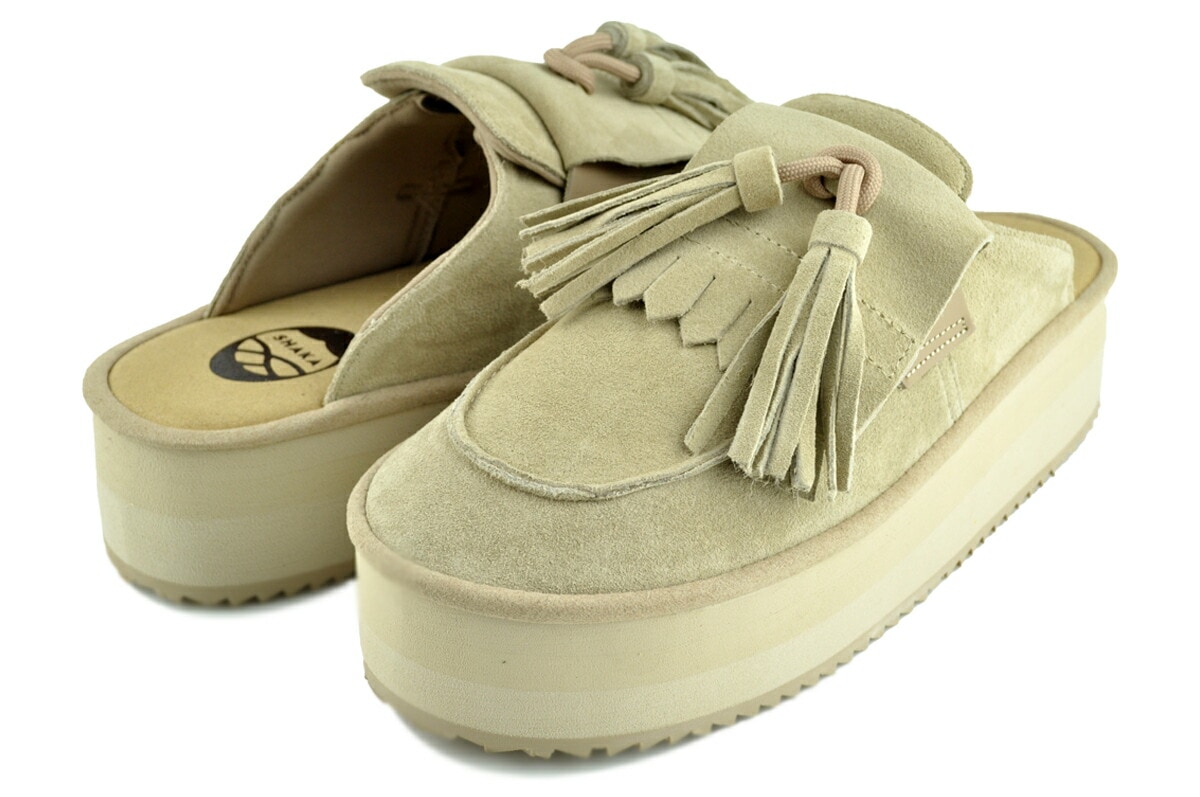 タッセル ローファー ミュール プラットフォーム ベージュ sk-340-beige