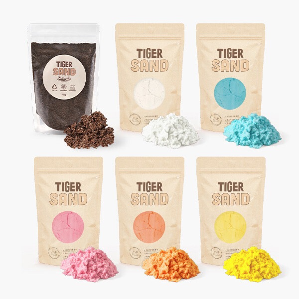 タイガー砂 単品6点セット (ホワイト ピンク イエロー ブルー オレンジ ナチュラル)