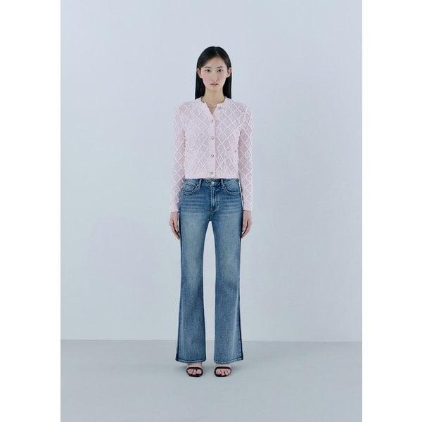OQ1D5037 女性の横のラインディテールDBLブーツカット