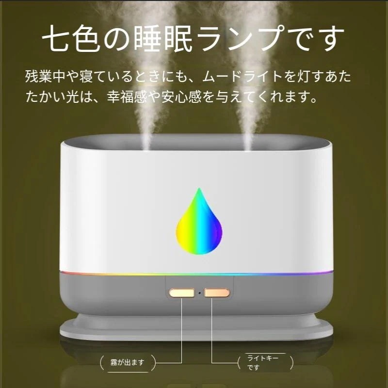新型七色雰囲気灯加湿器大容量家庭用ダブルヘッドアロマ空気霧化冬の室内オフィス乾燥に対応