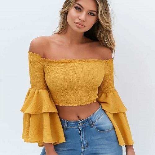 2146.オフショルダー フリル トップス(イエロー) 100,000円