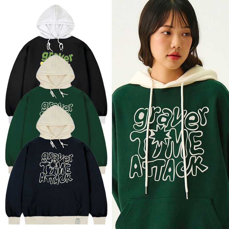 [UNISEX]TIME-ATTACK Color Block Hoodie_3color