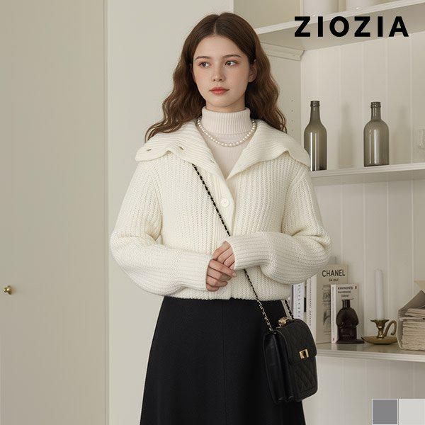 [] 女性ウールブレンドカラーカーディガン (AFD4EC1103)