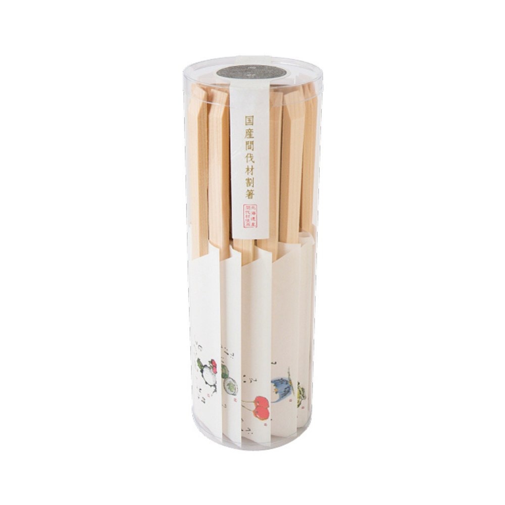 溝端紙工印刷　筒入り割箸　防野　25膳×20個（500膳）【メーカー直送・代引き不可・時間指定不可・沖縄離島不可】