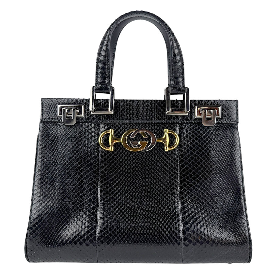 グッチ GUCCI ショルダーバッグ ハンドバッグ パイソン ブラック レディース 569712 z6324