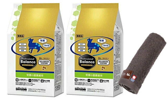 プロフェッショナル バランス腎臓の健康維持 1.6kg 2個セット【犬想いオリジナル今治ハンドタオルセット】【タオルカラー モカ】