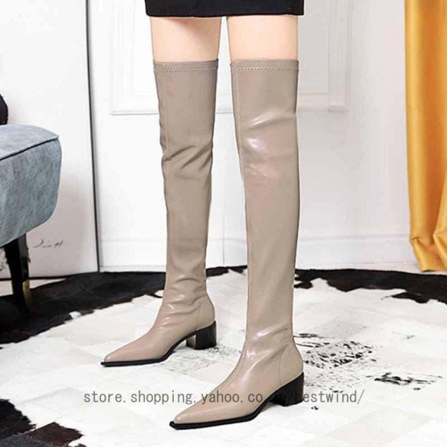 2025新品 数量限定 ロングブーツハイヒール 美脚 おしゃれ ジョッキーブーツ レディース ポインテッドトゥ チャンキーヒール 乗馬ブーツ 演出 ライダーブーツ ライダース 短納期