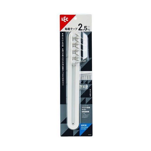 [5セット] レック 粘着5連フリーフック 木ネジ付き H00443X5