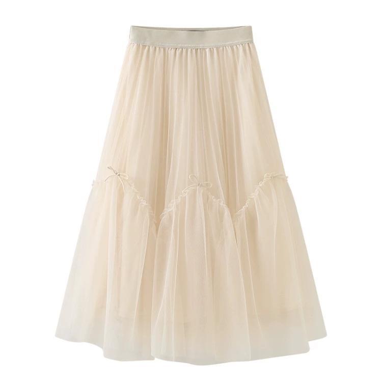 スカート チュールスカート ロング丈 レース チュール リボン かわいい 大人可愛い きれいめ シンプル 大人 上品 おしゃれ 大人可愛い 大人女子 こなれ感 ラブリー キュート ガーリー 6,934円