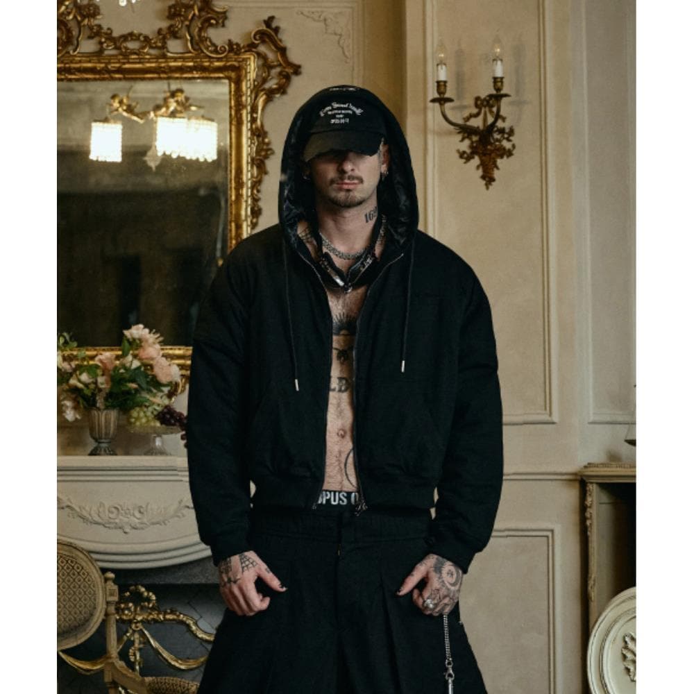 OPUS0012 Op 03 RAYS PADDED HOOD ZIP BLACK OP4A2J1040BLK