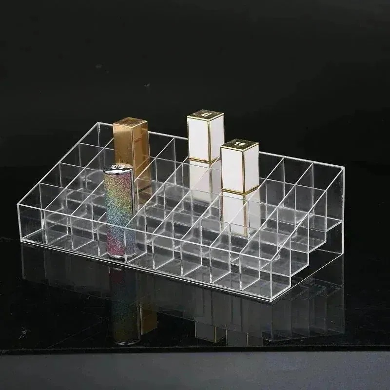 品質いいな 新作登場 36コマ大穴口紅棚リップ棚透明プラスチック展示棚メイクアップ展示棚25%
