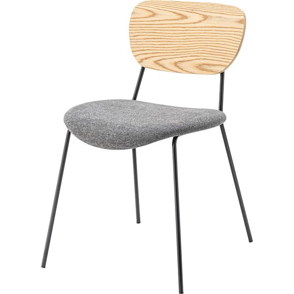 チェア グレー×ナチュラル（ウッド）（約W48×D55×H75×SH46cm） 完成品