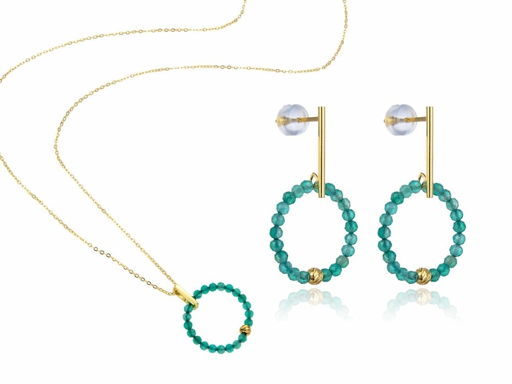 パワーストーン レディース ネックレス ピアス セット ゴールド 天然石 金属アレルギー対応 ジュエリー アクセサリー 女性用 アベンチュリン ブラックスネピル ガーネット ラブラドライト シンプル