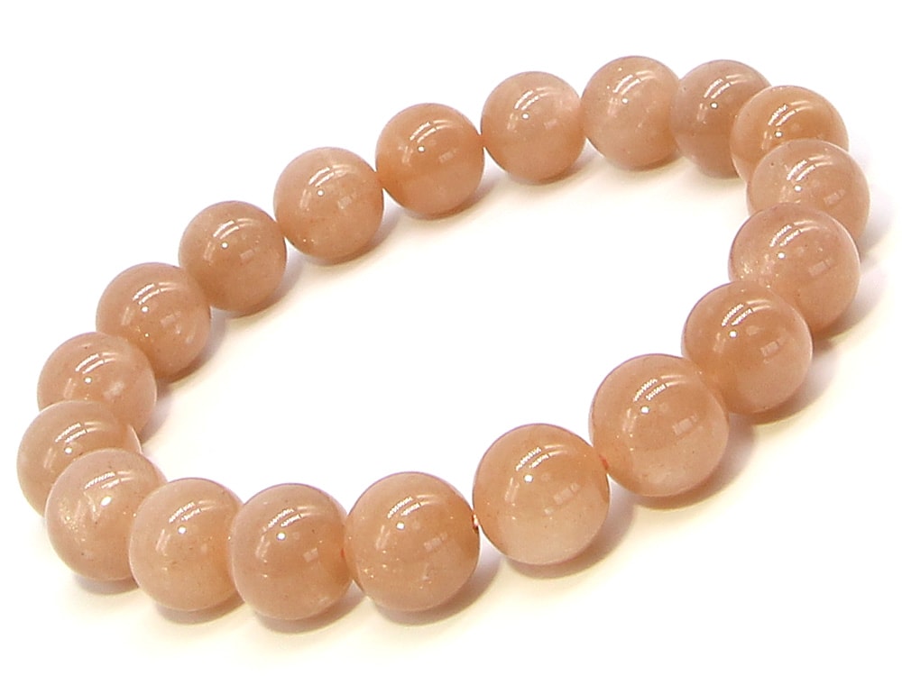 オレンジムーンストーン ブレスレット 10mm パワーストーン ブレスレット レディース 天然石 数珠 アクセサリー メンズブレスレット レディースブレスレット パワーストーンブレスレット 天然石ブレ