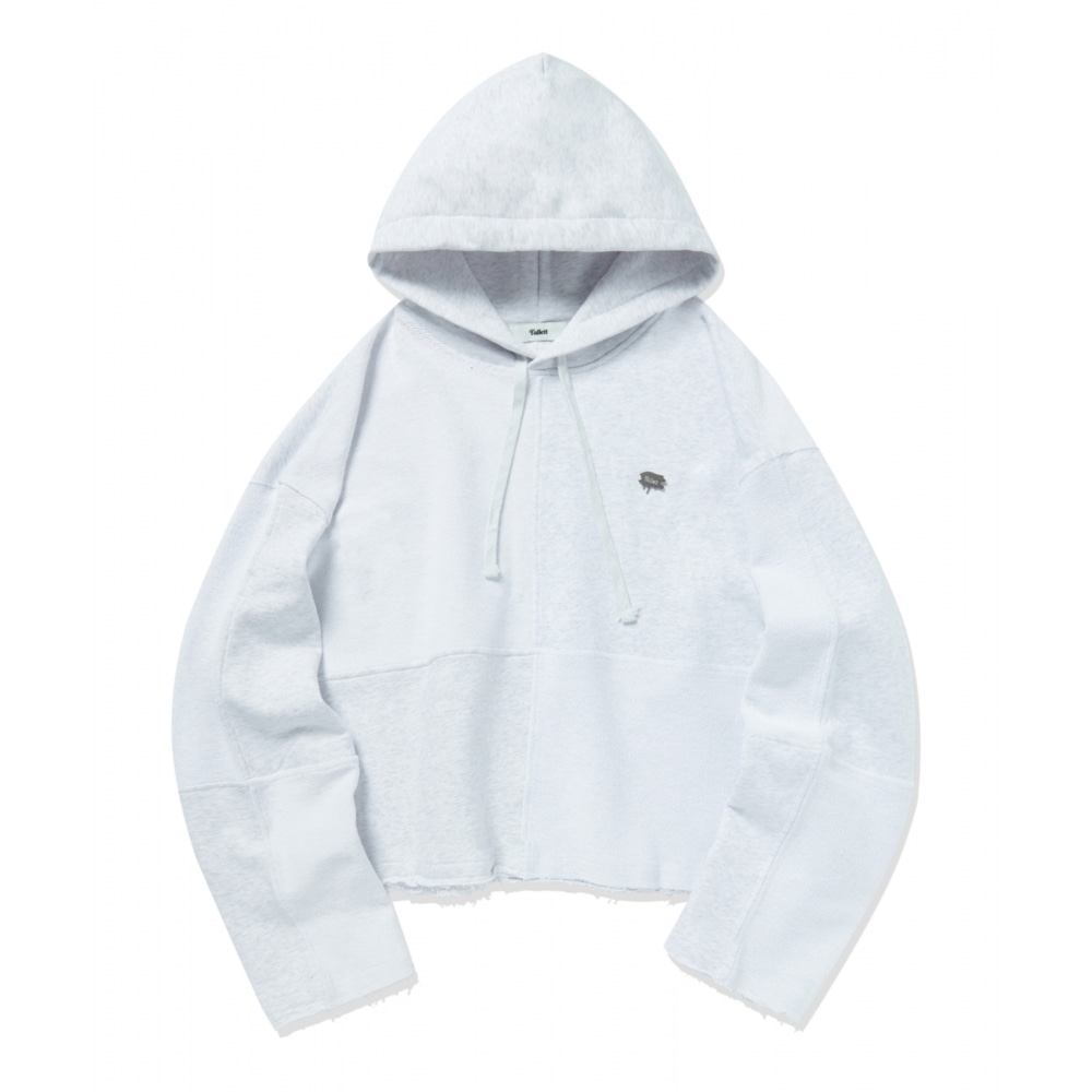 FALLETTパッチワーククロップフードライトグレー