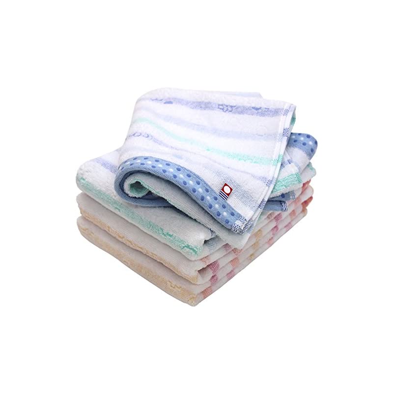 今治タオル フェイスタオル ボーダージャガード リリック 4枚セット アソート2色01 日本製