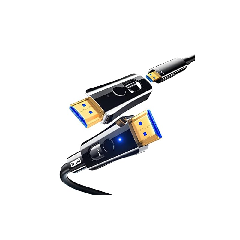 8K HDMI光ファイバーケーブル 10M 配管用 着脱式 DGHUMEN 光ファイバーHDMIケーブル 超高速伝送 48Gbps Micro HDMI 8K@60Hz 4K@120Hz 4K@144