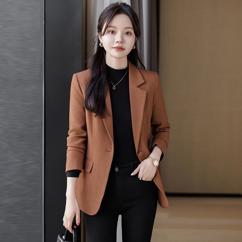 人気ブレザー 女性2024春と小さな韓国の気質と秋の百 スリムウエストスーツトップス