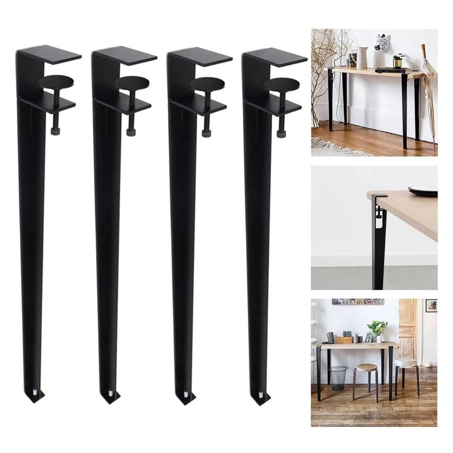 【自社生産】数量今月値下げ4本セット家具 テーブル脚 金属製の家具の脚 調節可能 F字型 ダイニングデスク脚 テーブルクランプ脚 鉄脚 サポート脚無孔設計のデスクトップ保護床プロ30%F