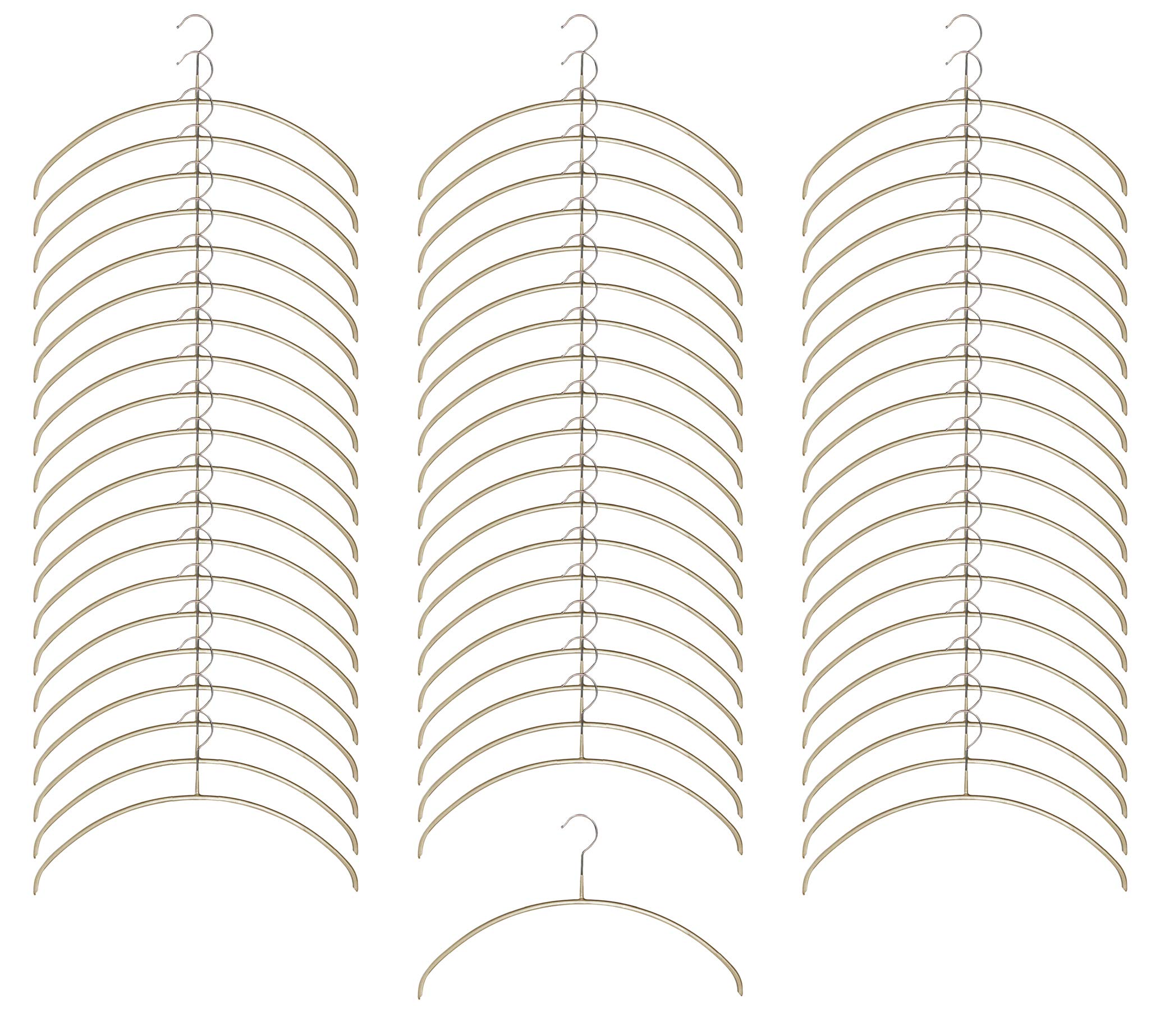 MAWA(マワ) すべり落ちないハンガー 【人体ハンガー60本組】 ゴールド 119610 40×22×1