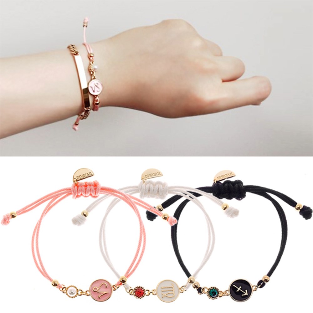 [ギフト包装]誕生石+星座ノットブレスレット