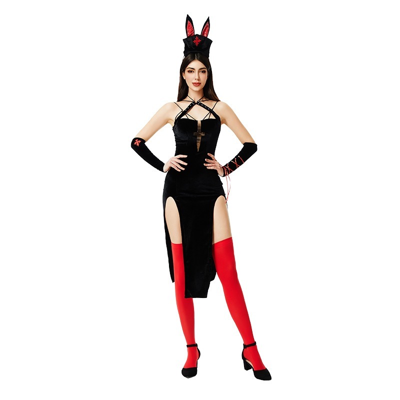 ハロウィンコスチューム コス 修道女 クロス バニーガール バニースーツ セクシー ホットガール ドレス ユニフォーム 誘惑