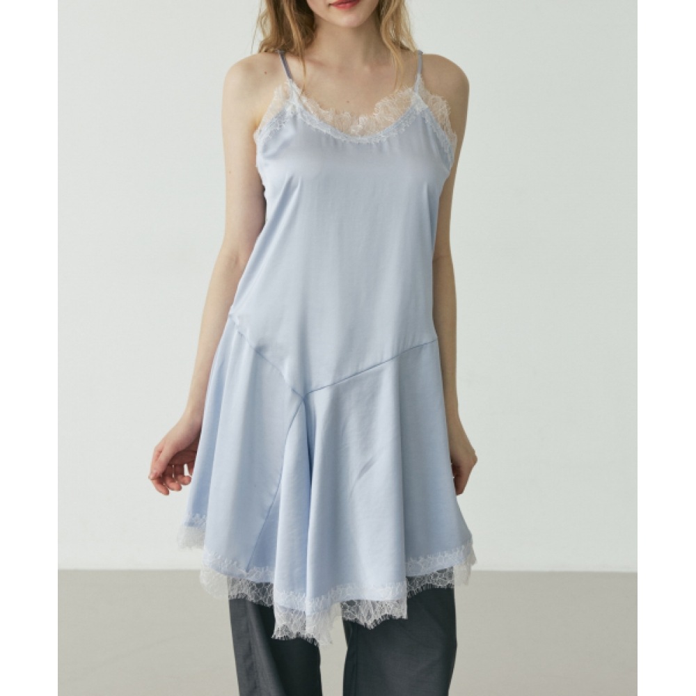 LYNTE シャティンレースドレスブルー
