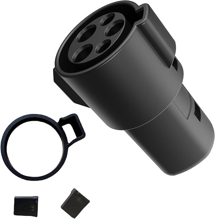 EdisonBrain J1772 プラグ ロック 付き EV 充電 変換 アダプタ テスラ対応 80 Amp / 240V AC 電気自動車 モバイル コネクタ(ブラック)