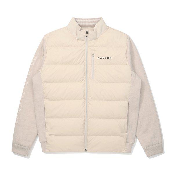 [マルボン公式] ニットハイブリッドグースダウンジャケット BEIGE (MAN)
