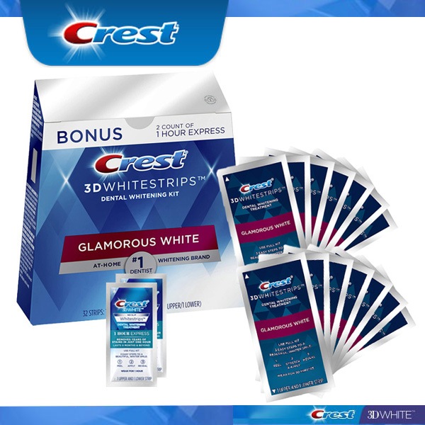 【追跡可能海外メール便】16回分　(32枚入り)　クレスト　Crest Glamorous グラマラス　ホワイトニング　テープ　3D White　ホワイトニング　白い歯 クレスト 3d