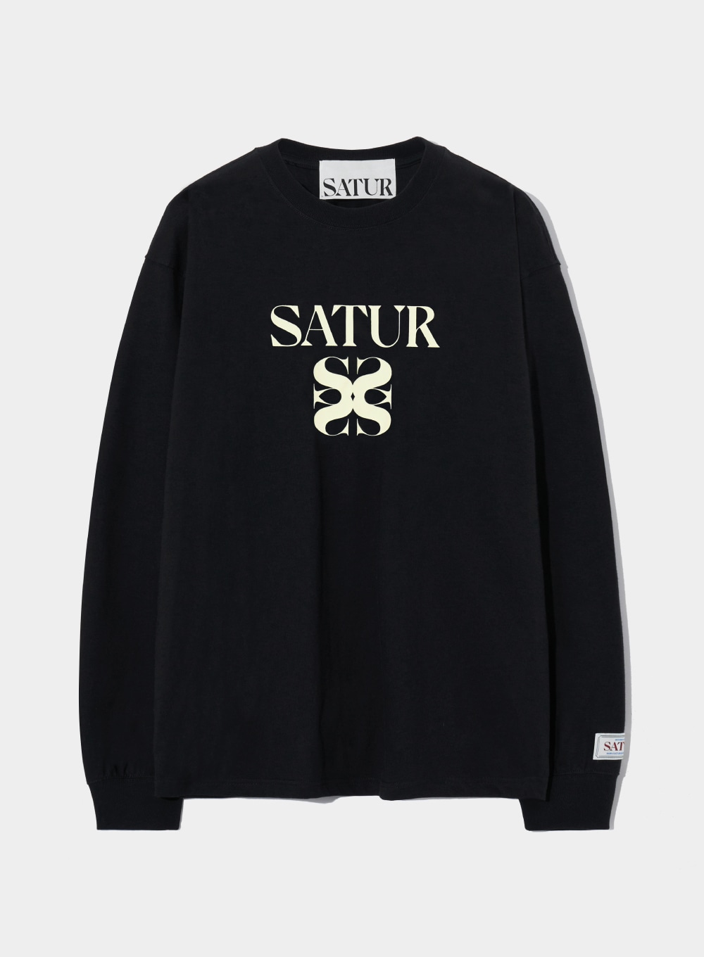 SATUR】 CLASSIC LOGO LONGSLEEVE : CLASSIC BLACK Tシャツ