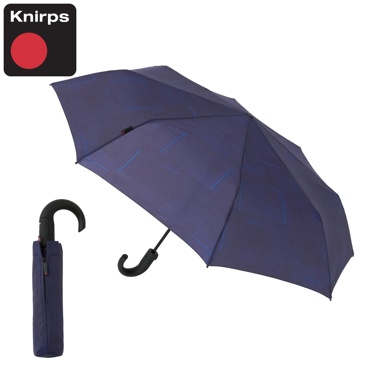 折りたたみ傘 自動開閉 Knirps クニルプス T.280 チャレンジブルー 8本骨 折り畳み傘 大きめ メンズ レディース 丈夫 ワンタッチ 撥水 コンパクト 折りたたみ 傘 かさ 雨傘