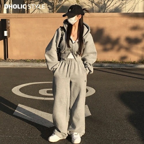 [メガ割りSALE]2TYPE裏起毛ハーフジップスウェット&パーカー&パンツ3SET・p61862