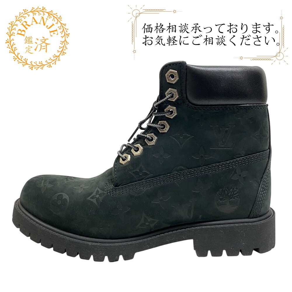 ルイ・ヴィトン×ティンバーランド アンクルブーツ モノグラム ヌバック ブーツ ブラック 26.5 ブランド
