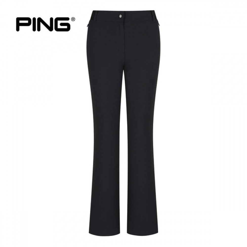 [ping] レディースサイドバンドソリッドパンツ