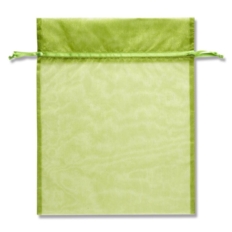 （まとめ買い）シモジマ HEIKO 巾着袋 オーガンジーバッグ 平袋タイプ XLL オリーブ（OL） 10枚 幅280x高350mm ラッピング用品 008705092 [x3セット]