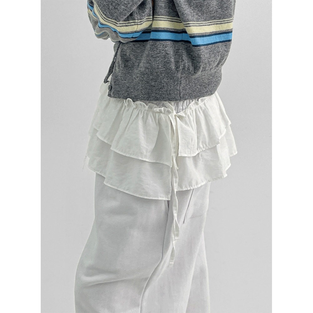 ブラックアップ [ニュースプリング] ブリックレイヤードシースルーミニラップスカート