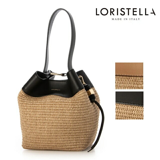 ロリステッラ loristella 巾着バッグ レザー ラフィア 2WAY LORISTELLA BETH 3151P ハンドバッグ ストラップ お洒落 人気 インスタグラム ショルダーバッグ レデ