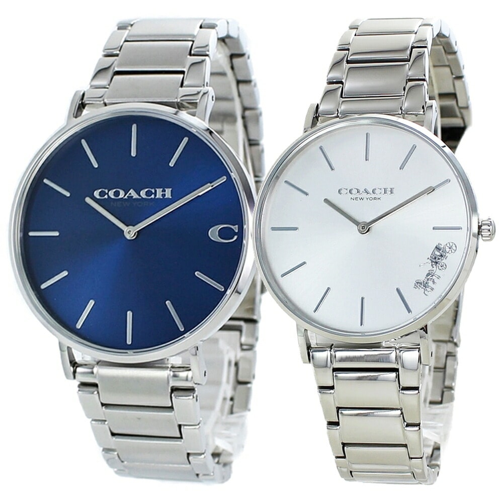 COACH コーチ 腕時計 手表 ペアウォッチ ブルー シルバー 大人 ペア 時計 贈り物 1460242914503344 誕生日プレゼント クリスマス プレゼント