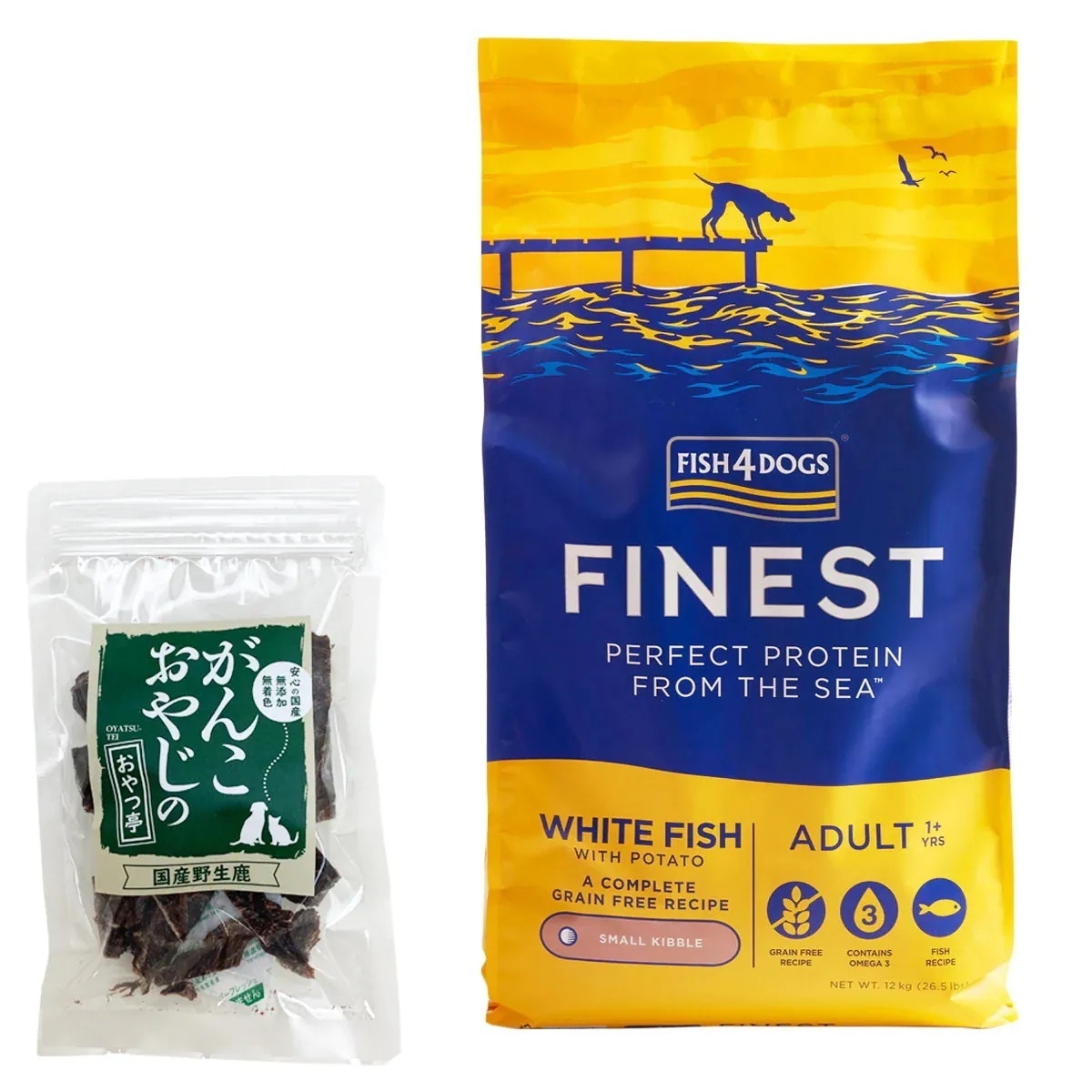 ファイネスト オーシャンホワイトフィッシュ 小粒 12kg【国産鹿肉ジャーキー20g付き】